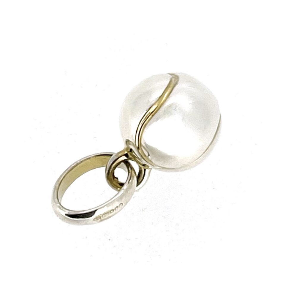 Links of London sterling silver tennis ball charm front view