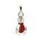 Three dimensional snowman charm red enamel detail