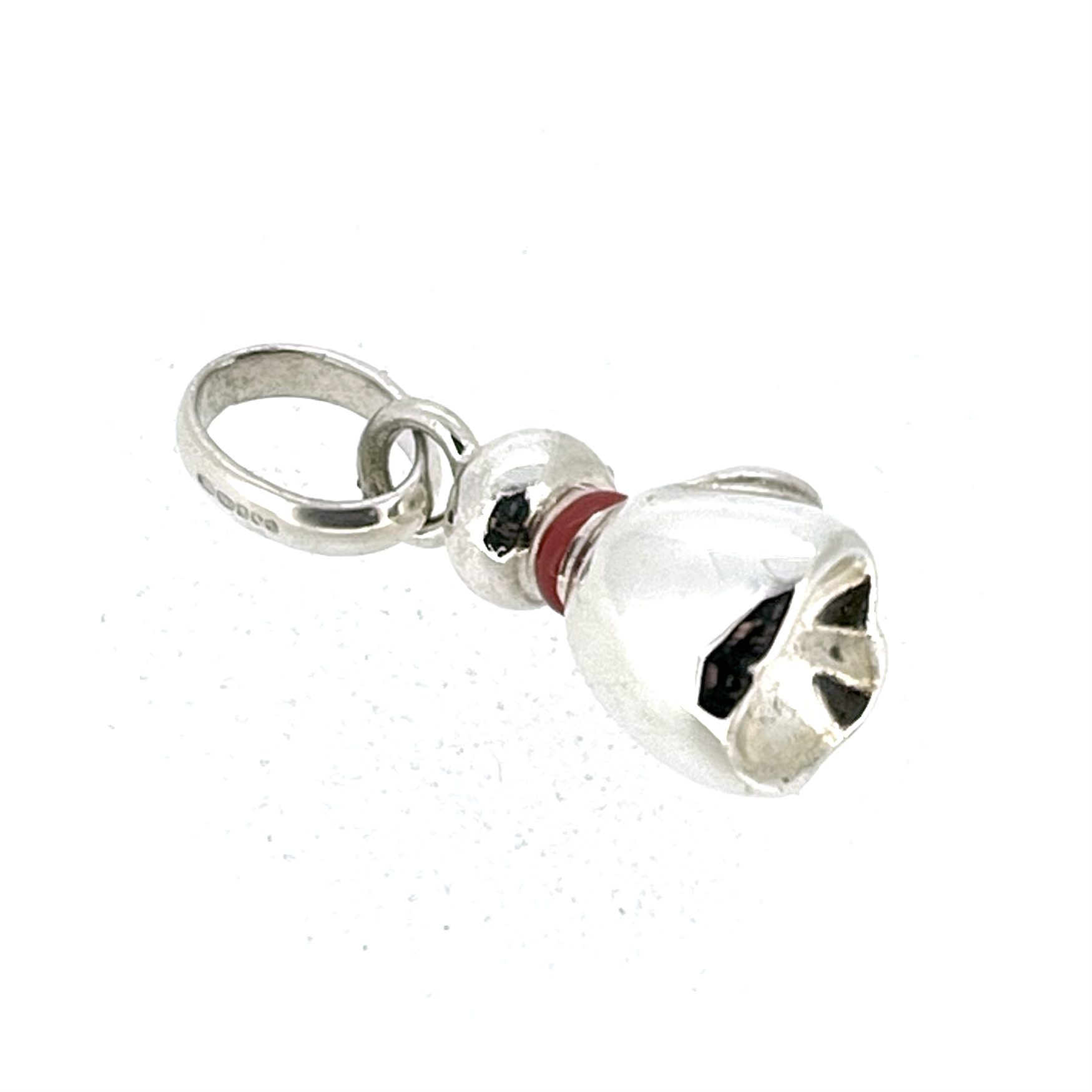 Seasonal Christmas snowman charm sterling silver