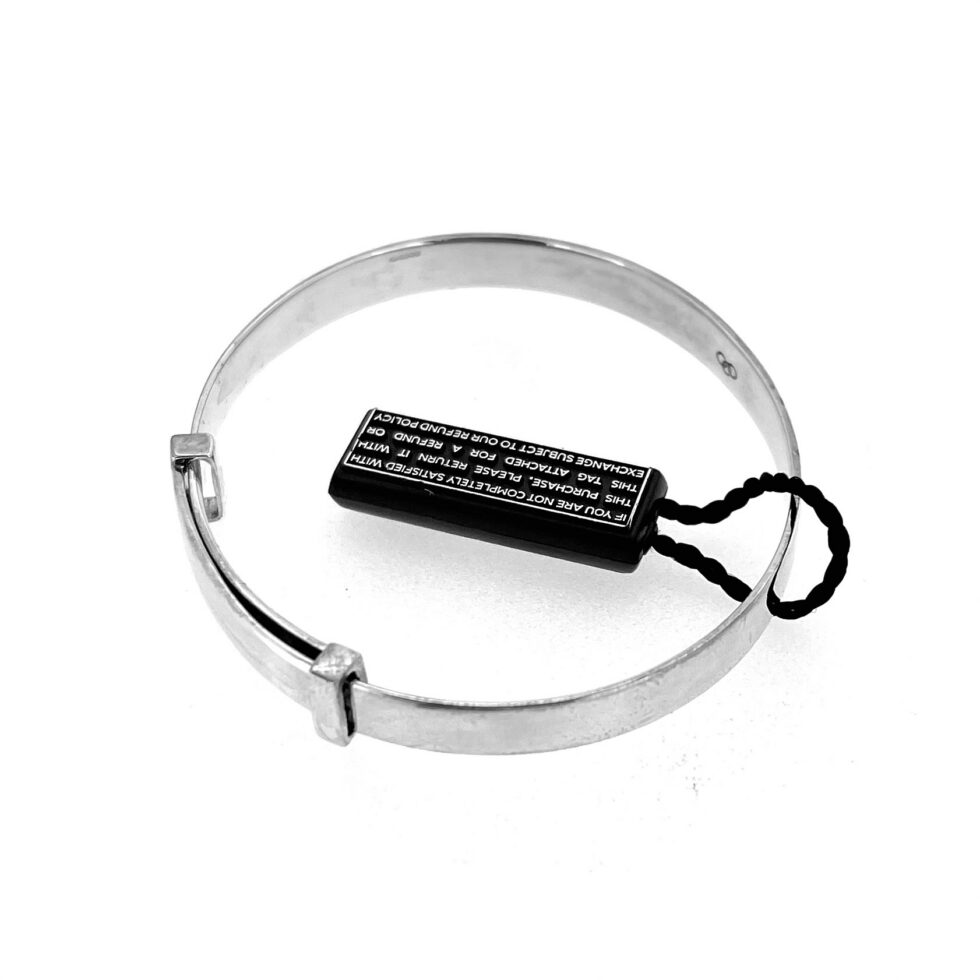 Expandable sterling silver baby bangle side profile