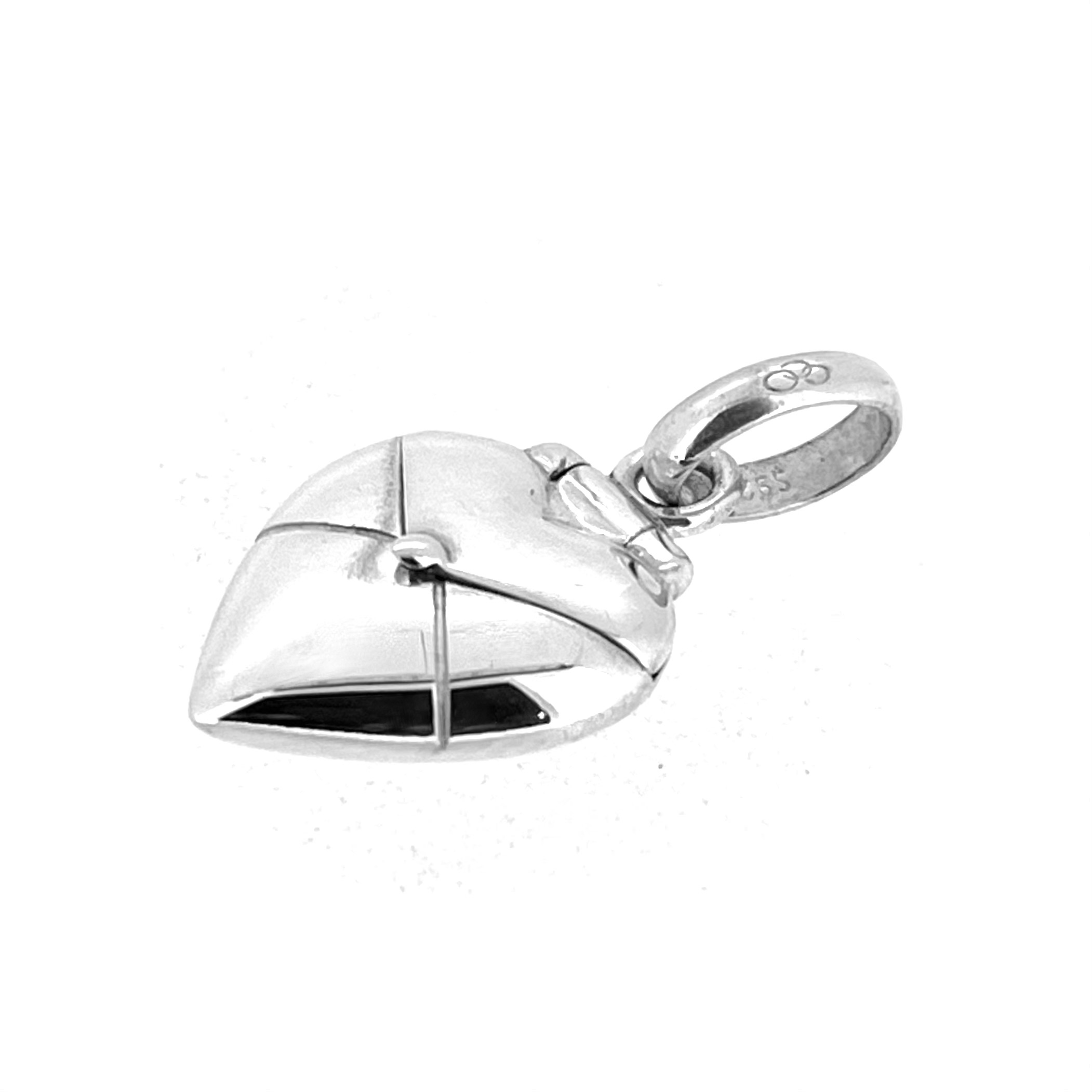 Romantic sterling silver heart envelope charm