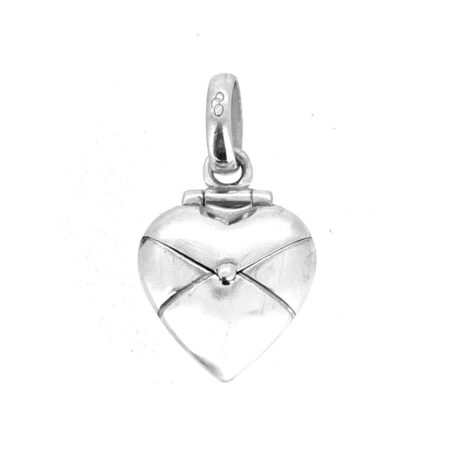 Heart envelope charm with opening locket design