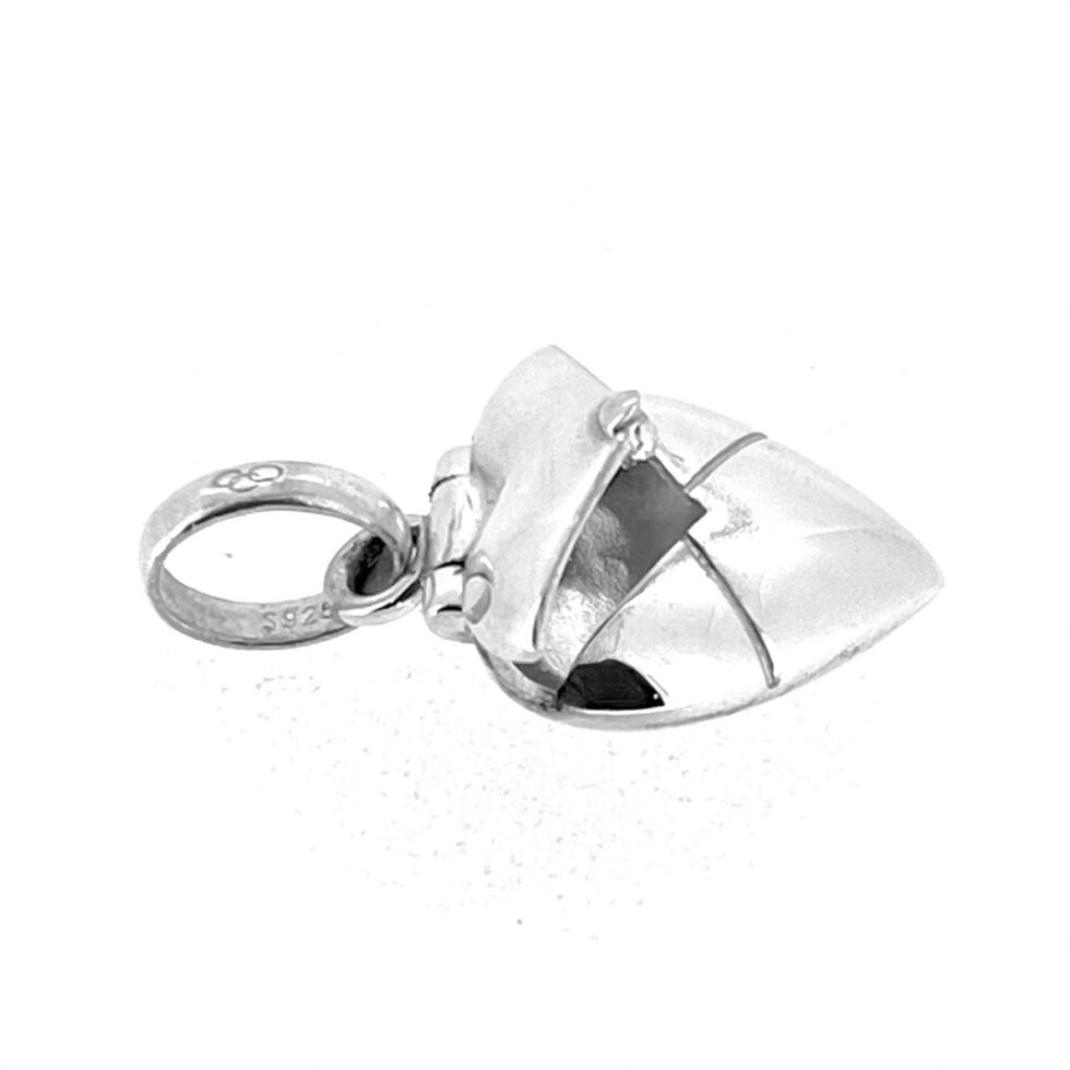 Heart envelope charm with opening locket design