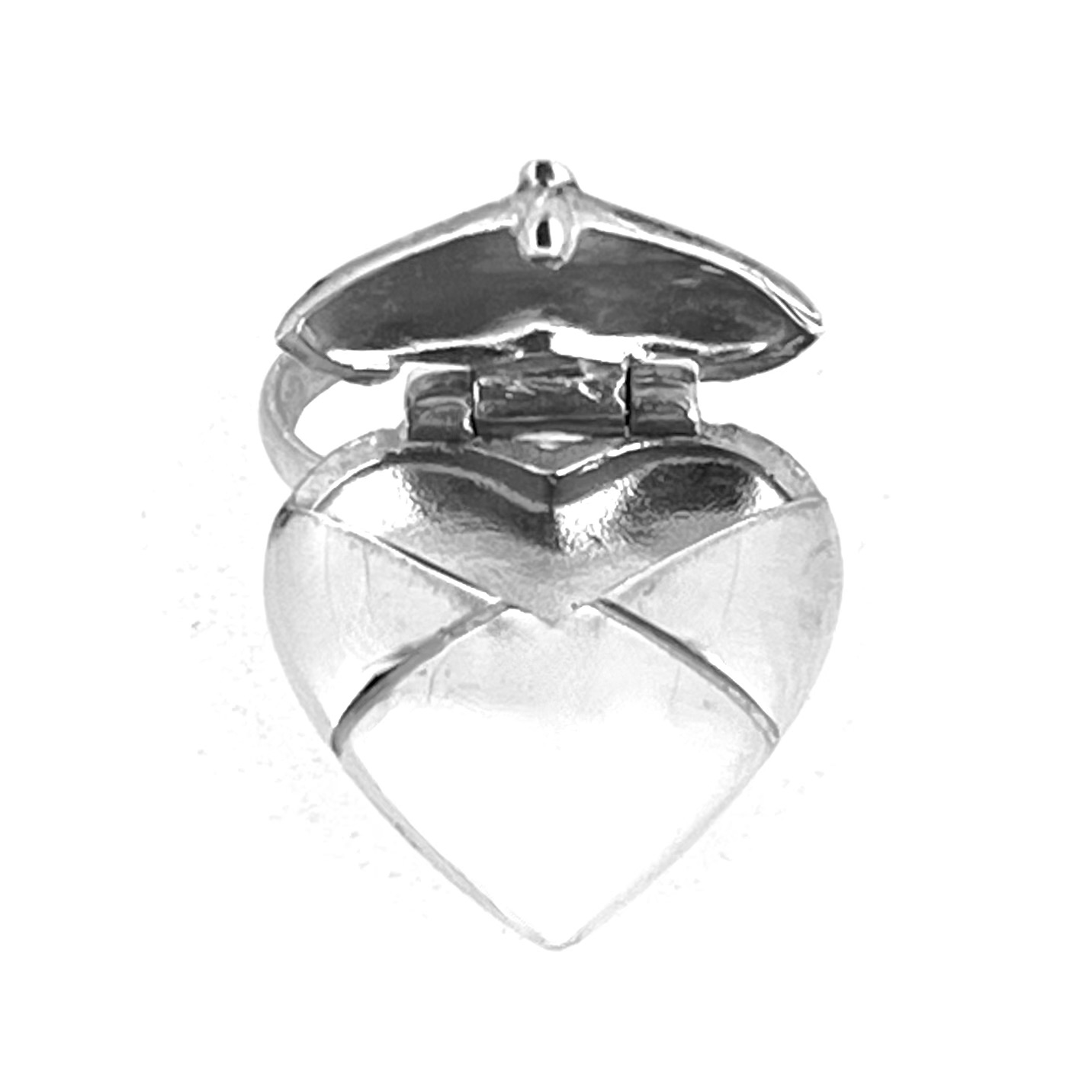 Heart shaped envelope charm engraved message