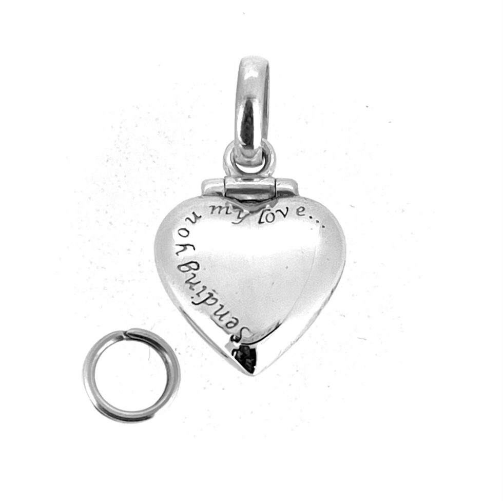 Links of London heart envelope charm back engraving