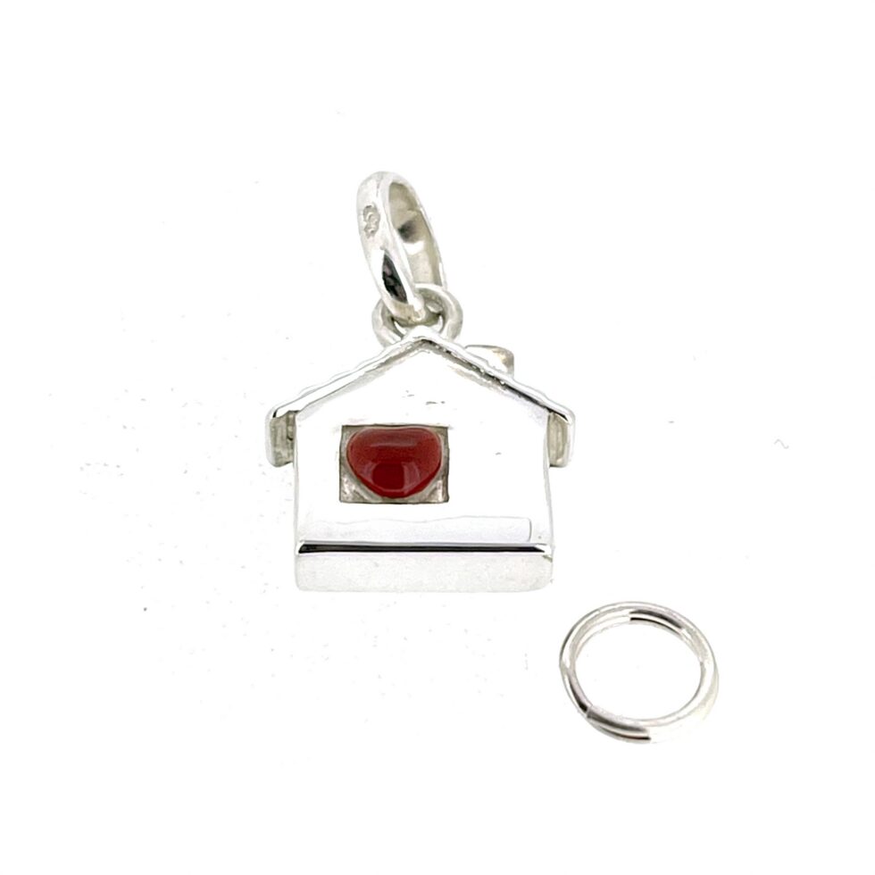 Red enamel heart detail on Links of London house charm