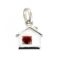 Links of London sterling silver house charm with red enamel heart