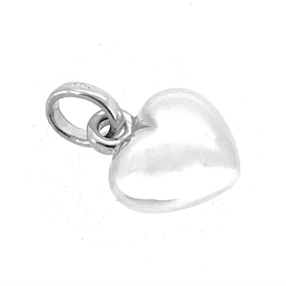 Sterling silver mini heart charm front view