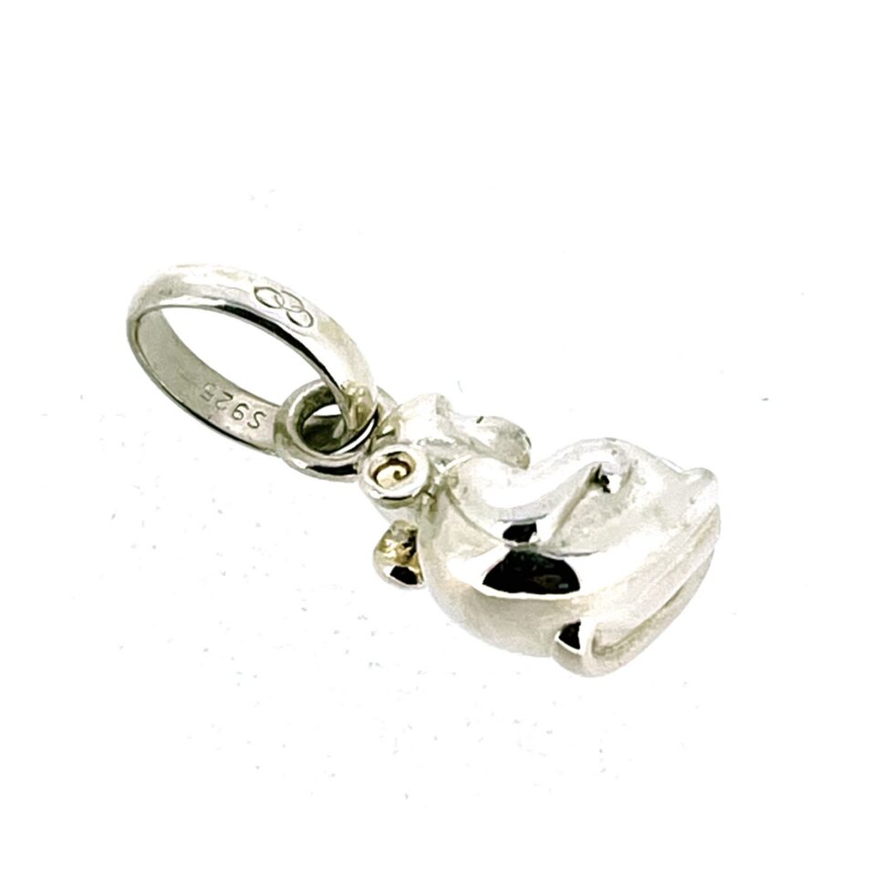 Silver zodiac monkey charm close-up