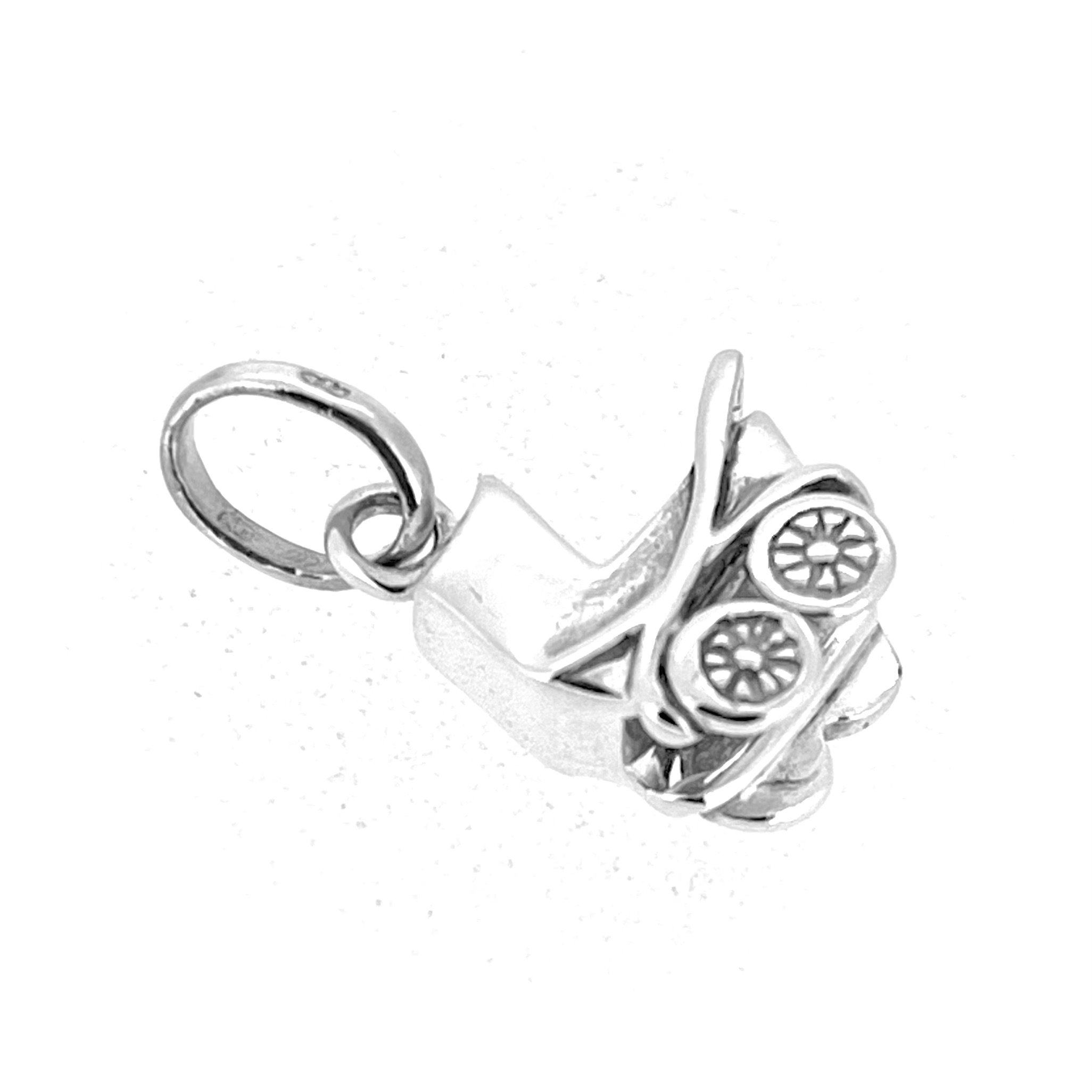 Pierced spoked wheels silver charm