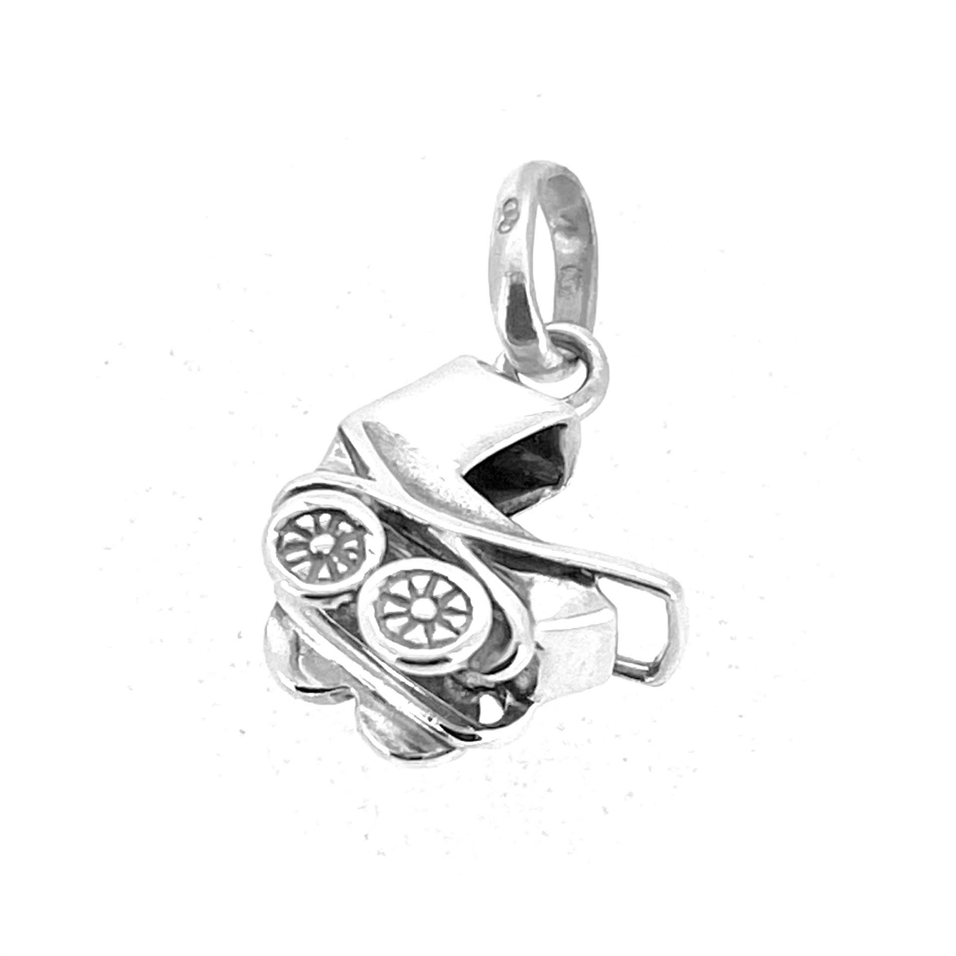 Vintage silver pram charm 2010 hallmark