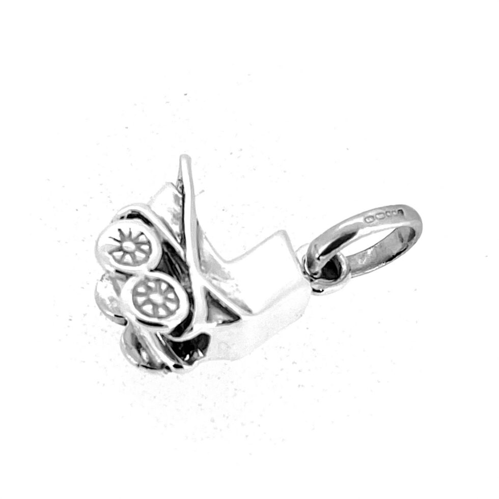 13mm high silver pram charm