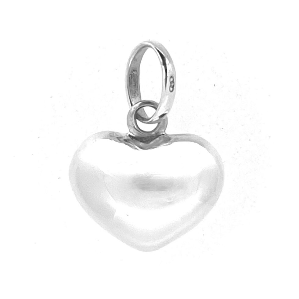 Sterling silver heart charm 14mm height