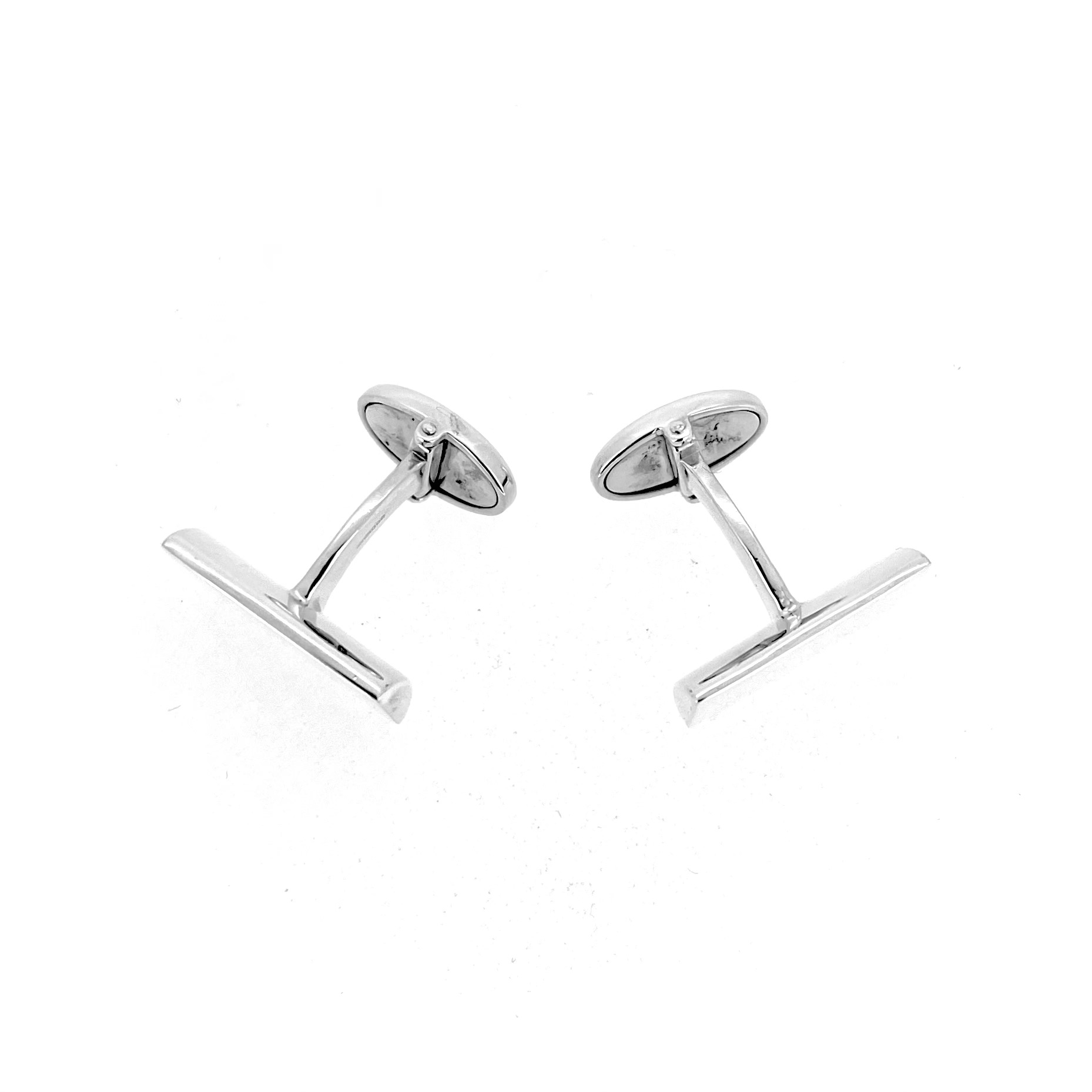 Professionally polished silver cufflinks