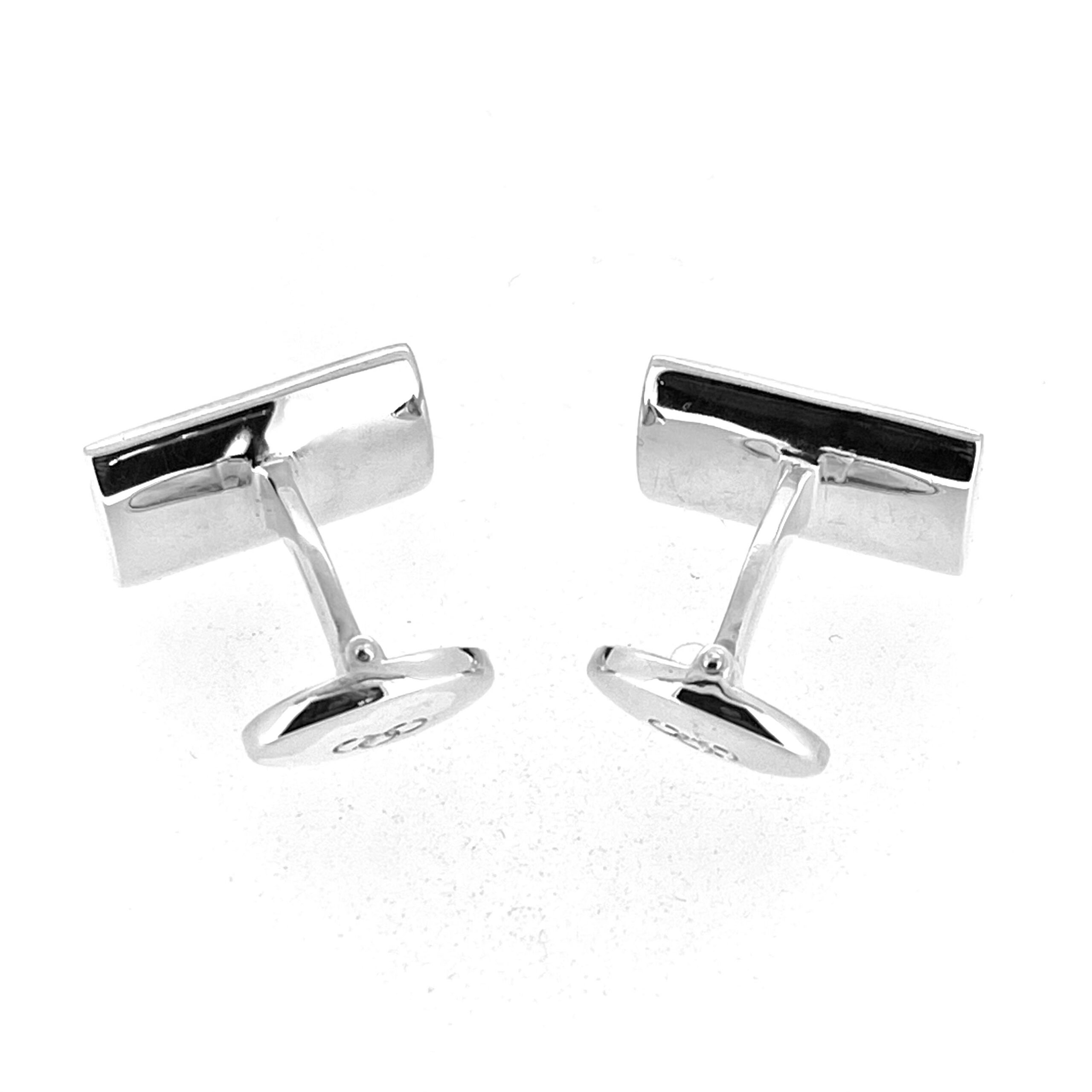 High polish sterling silver formal cufflinks