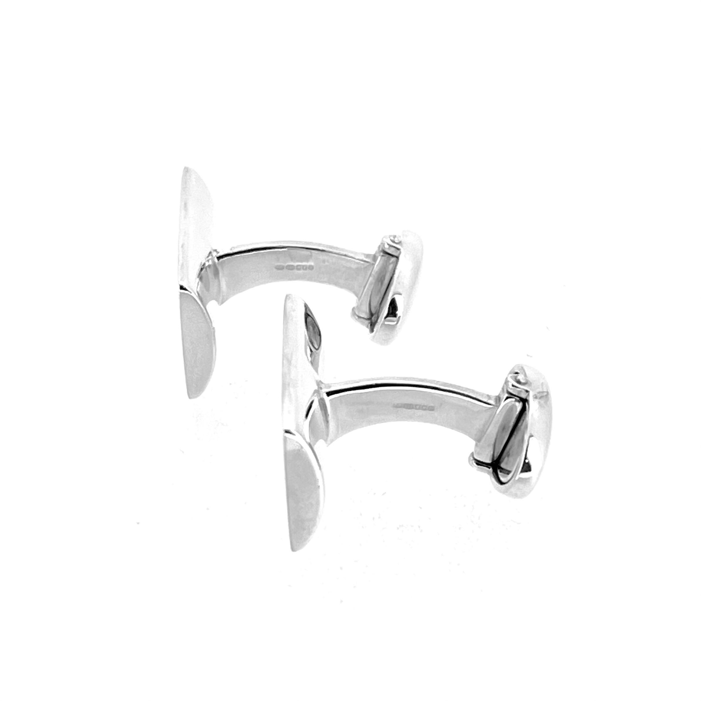 3mm thick sterling silver bar cufflinks