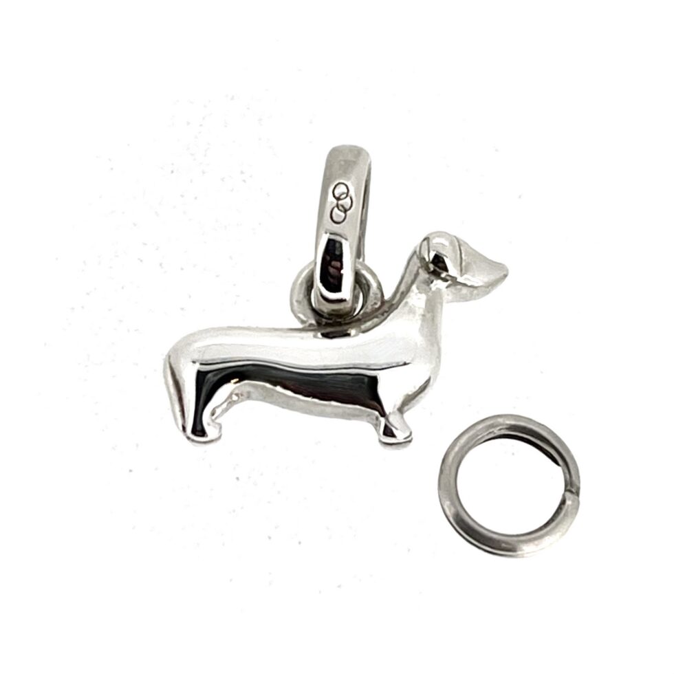 Smooth Coat Dachshund charm measuring 15mm in length