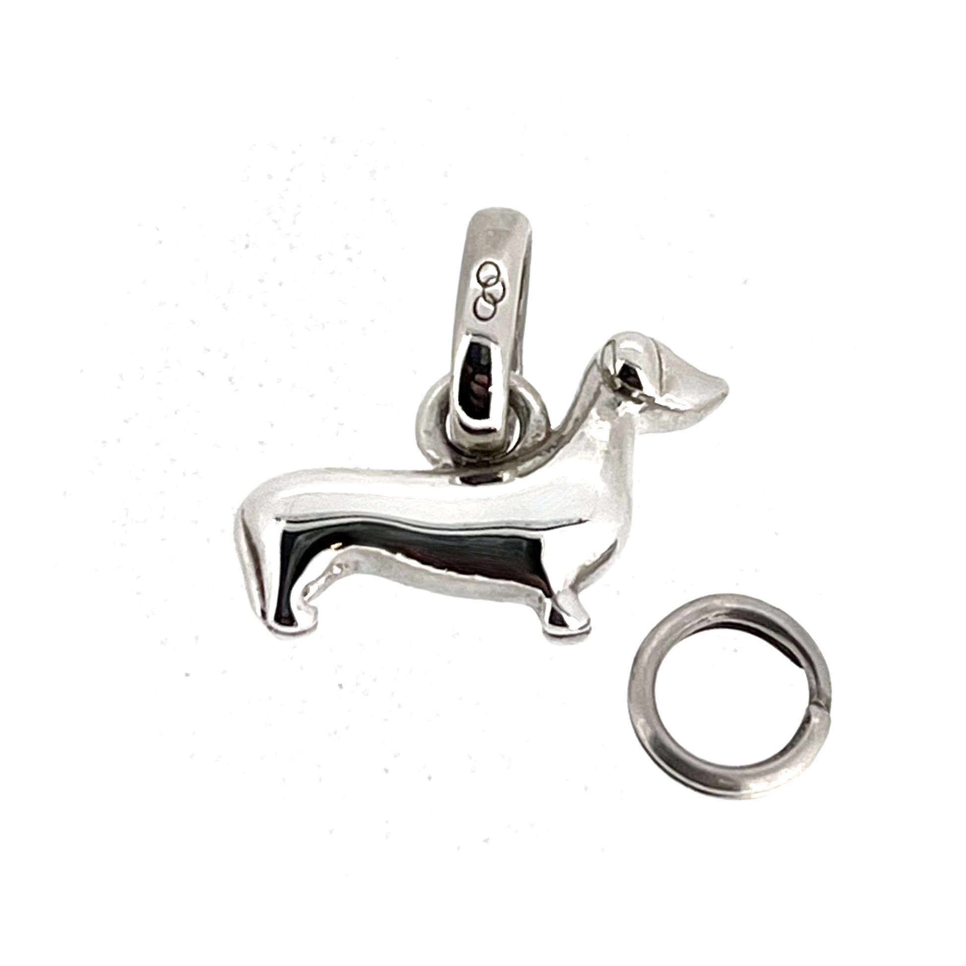 Smooth Coat Dachshund charm measuring 15mm in length