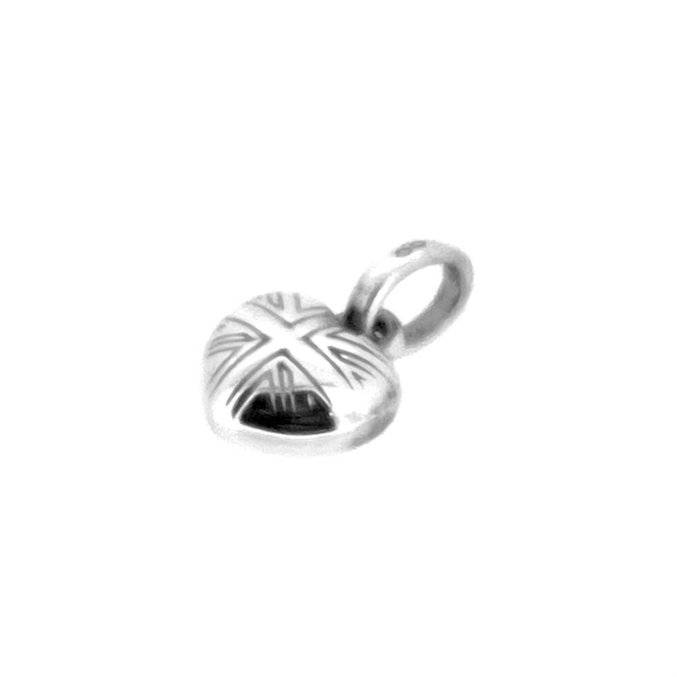Miniature sterling silver British flag heart charm