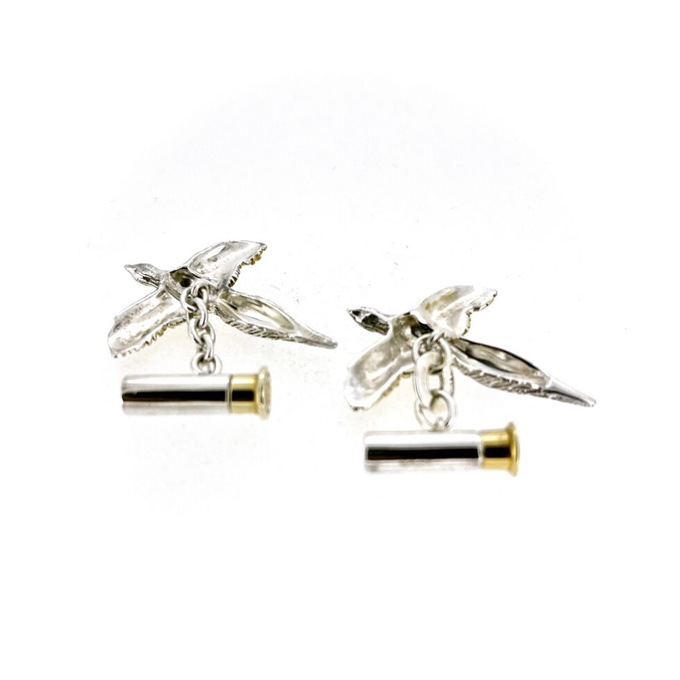 British sporting cufflinks in sterling silver