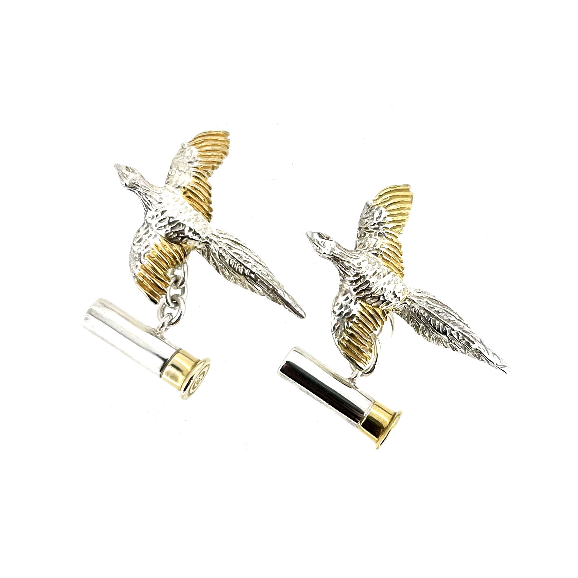Links of London sterling silver gilt pheasant cufflinks