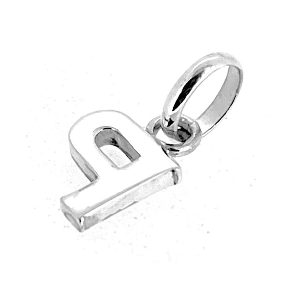 Sterling silver letter P charm Modern Block Alphabet 2007