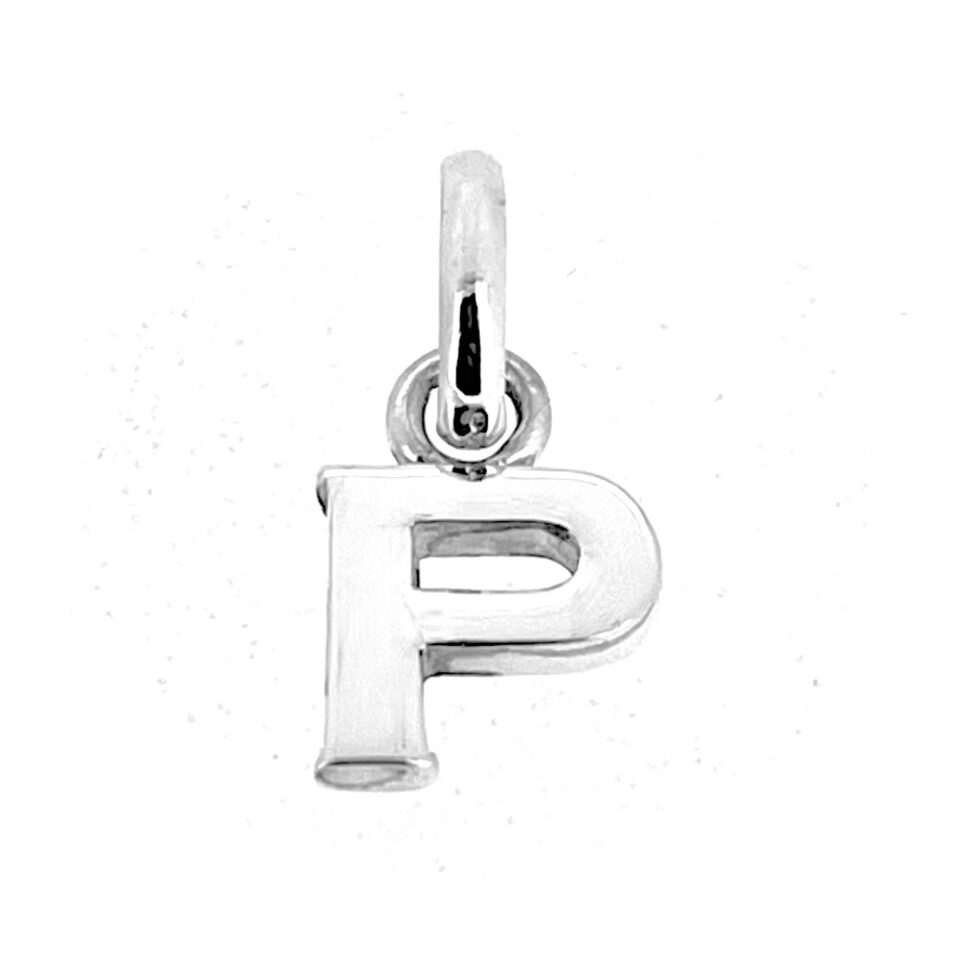 Close up of clean sans serif letter P design