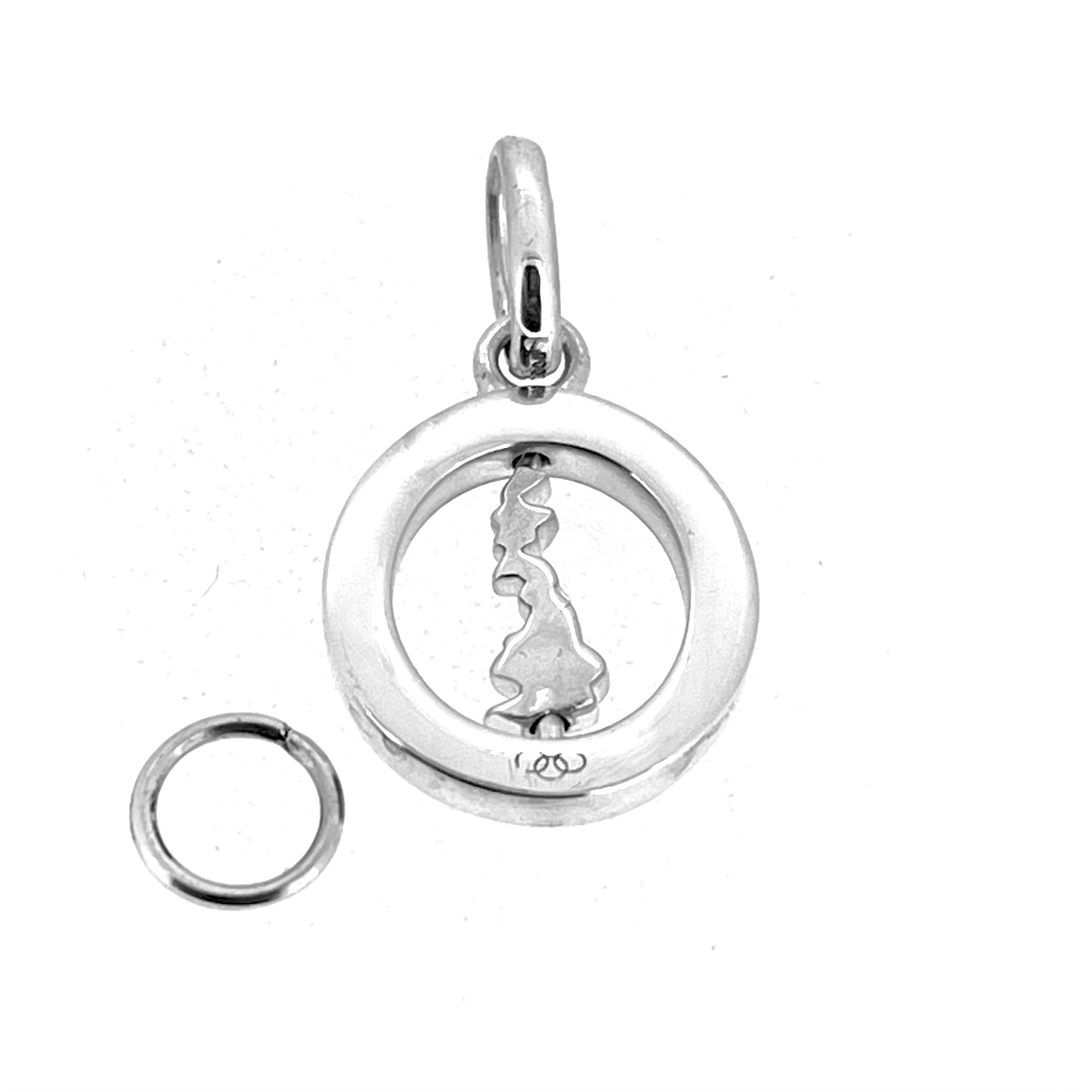 British Isles silhouette rotating silver charm