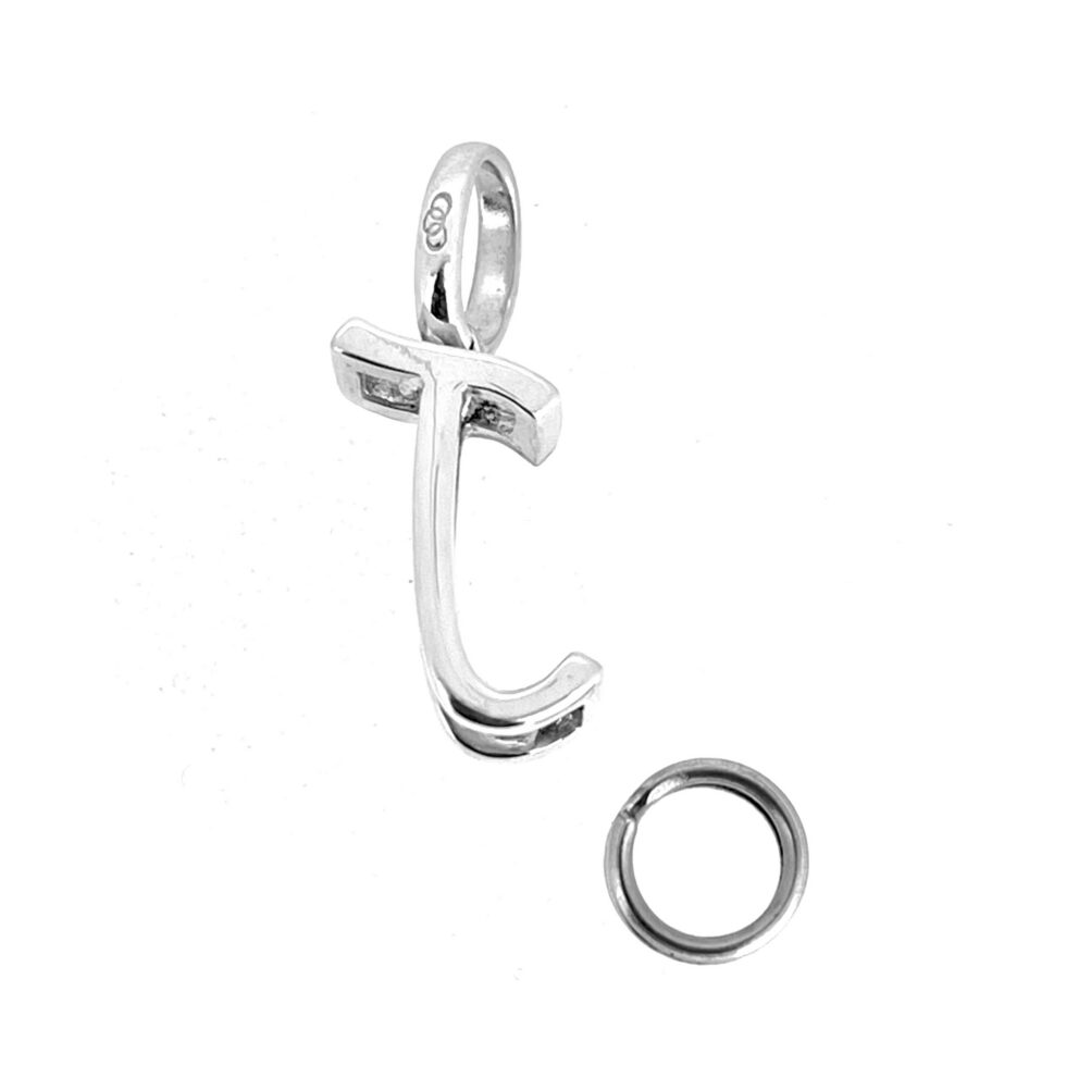 Sterling silver block letter J charm 2011