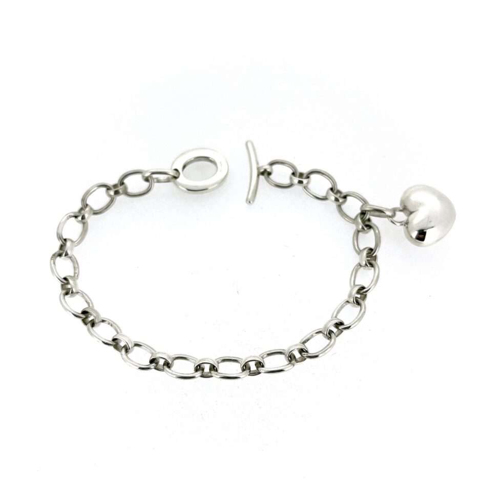 Restored vintage heart toggle bracelet