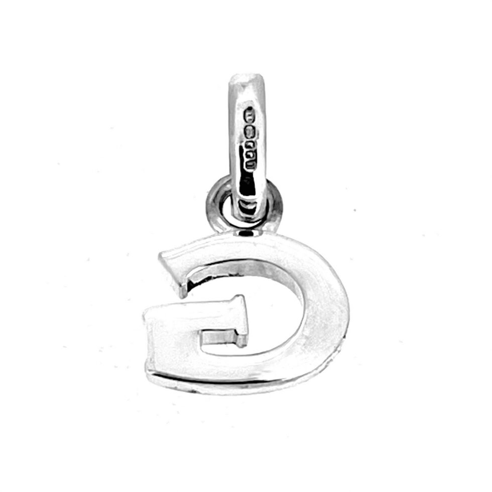 9mm sterling silver initial G charm