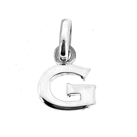 Polished sterling silver Modern Block letter G