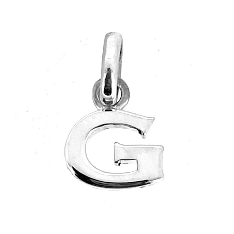 Polished sterling silver Modern Block letter G