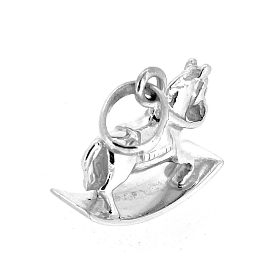 Rocker base detail on silver rocking horse