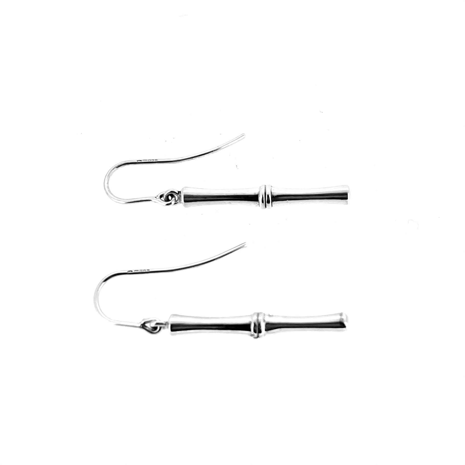 Links of London silver bamboo motif drop earrings