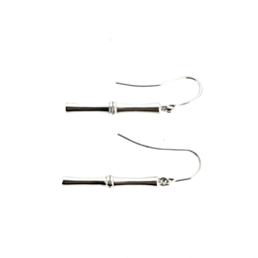 Vintage Links of London bamboo drop earrings polished silver