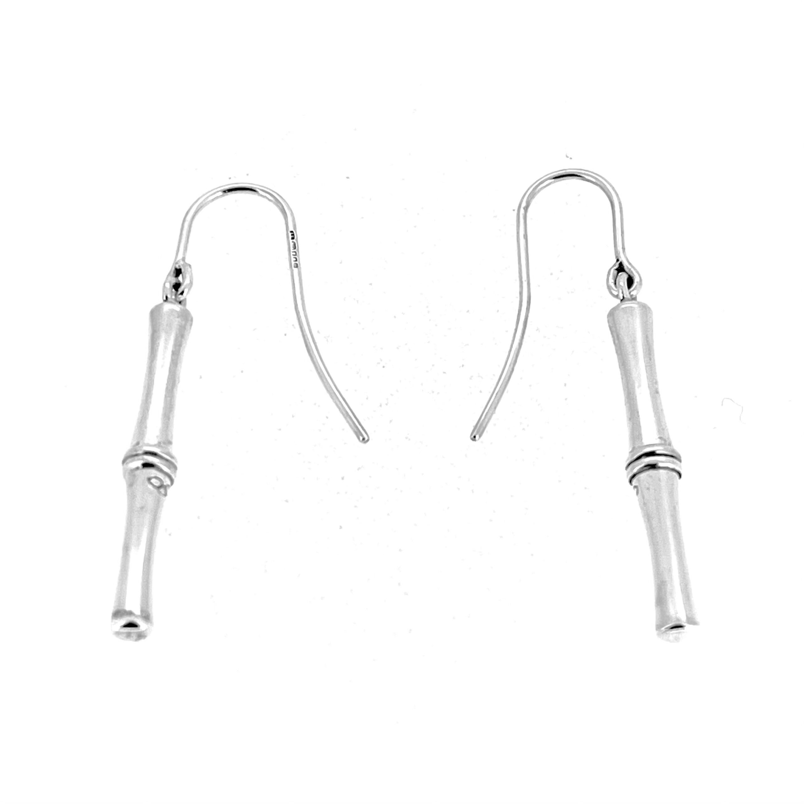 Vintage Links of London bamboo style drop earrings sterling silver