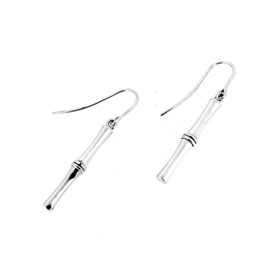 Links of London sterling silver bamboo segment drop earrings