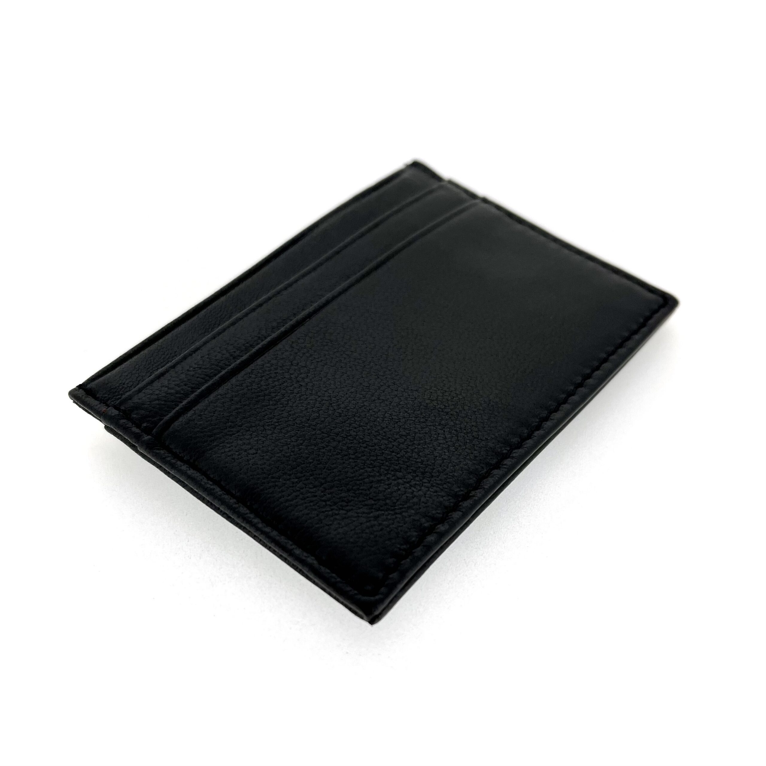 Black leather card holder slim design pocket friendly Links London