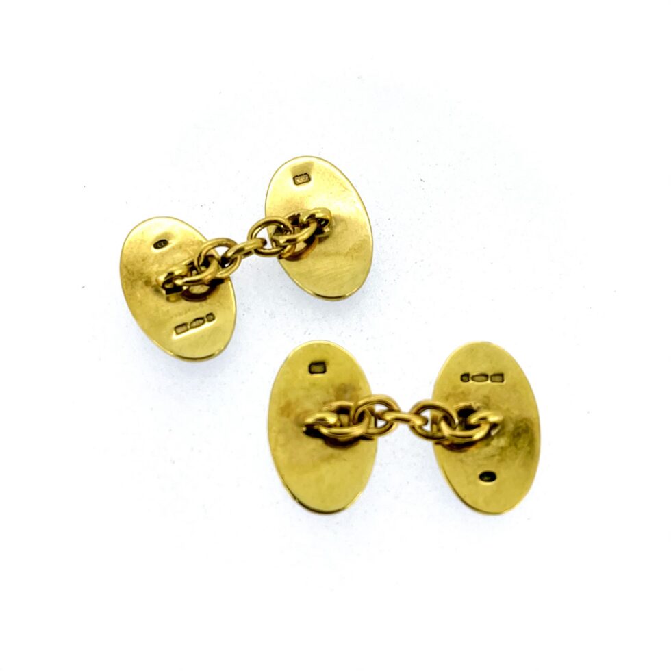 Links of London blue enamel cufflinks oval design