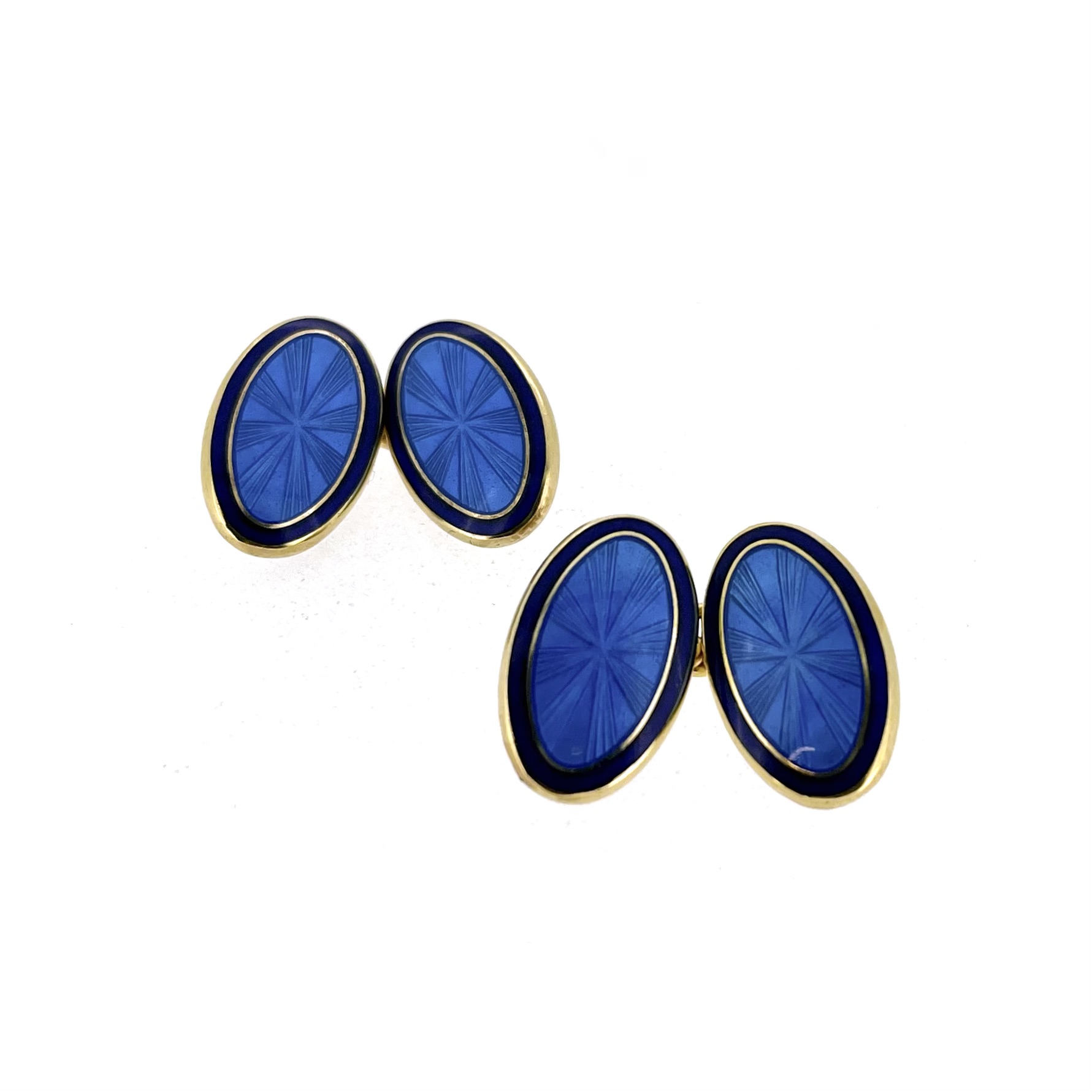 Links of London blue enamel cufflinks oval design