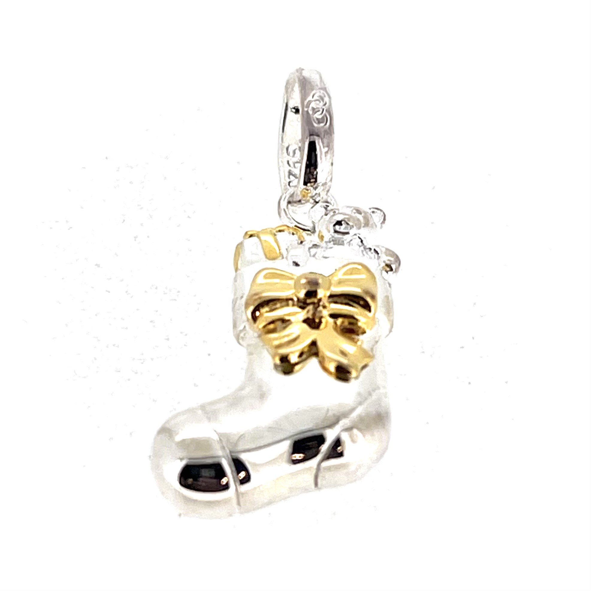 Vintage Links of London stocking charm two tone silver gold plated