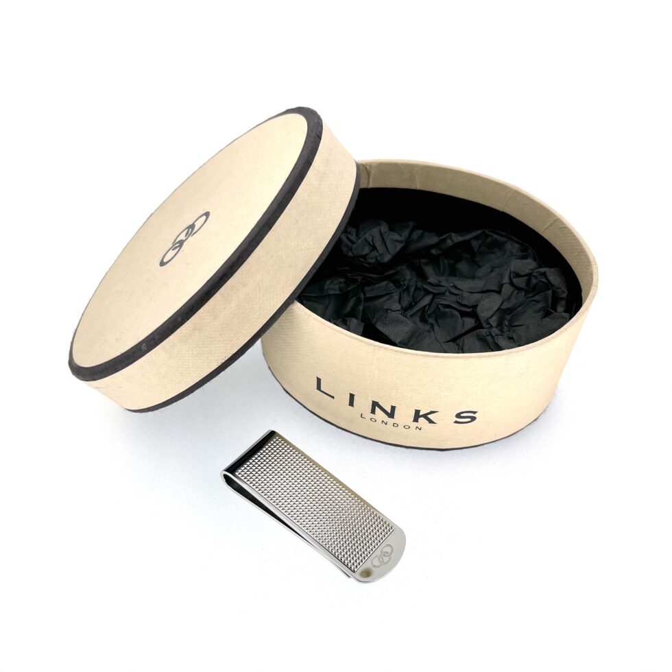 Links of London engine turned money clip in original box