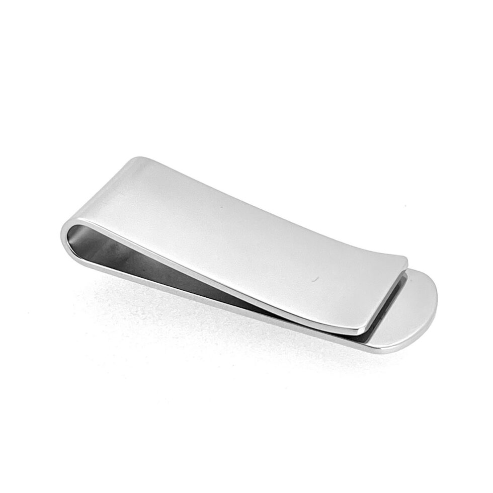 Silver tone Links of London money clip curved profile