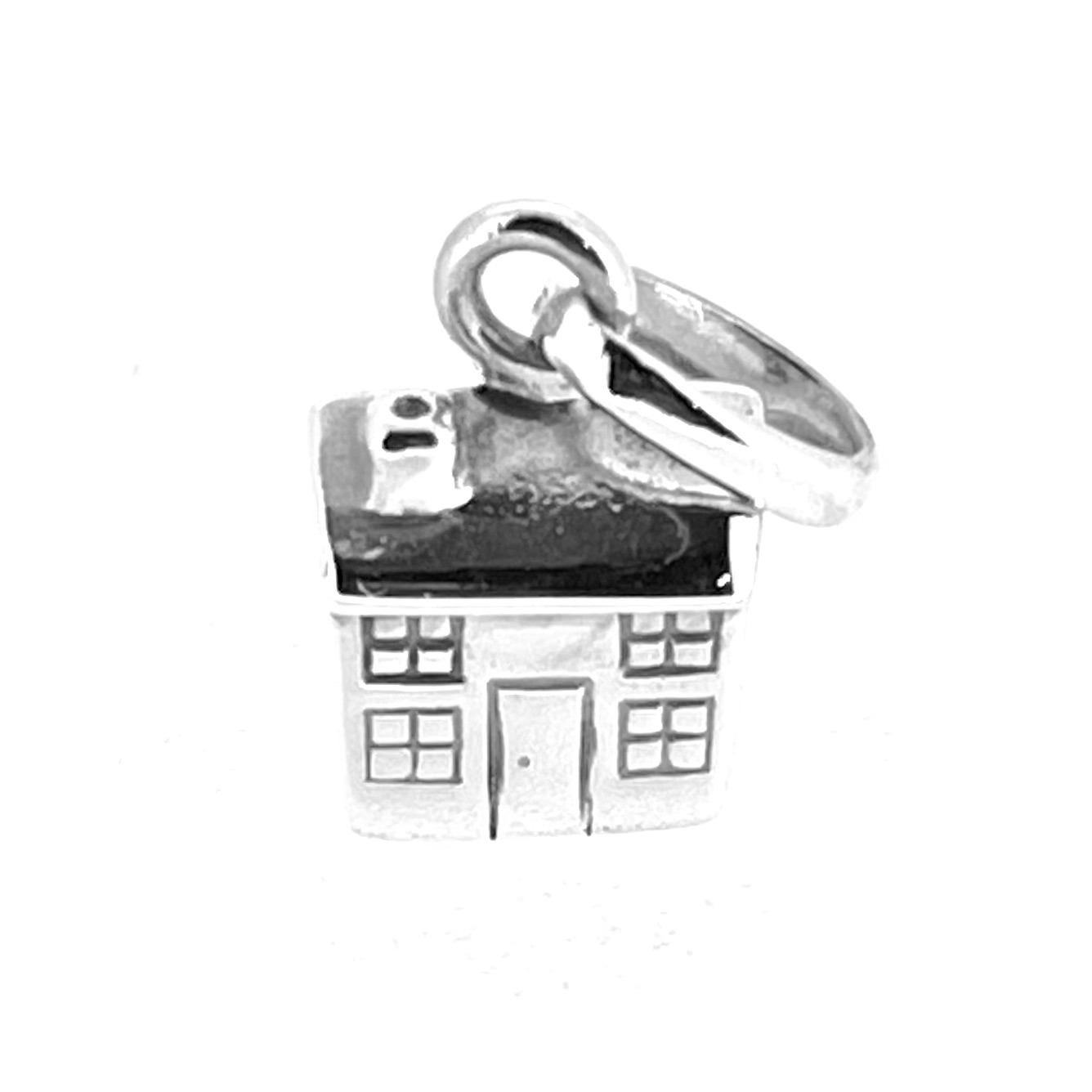 Vintage house charm polished sterling silver with light wear