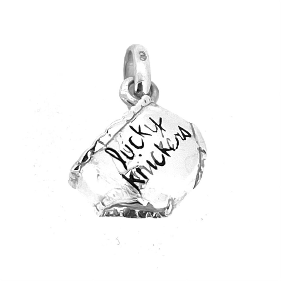 Sterling silver Lucky Knickers charm with enamel loss