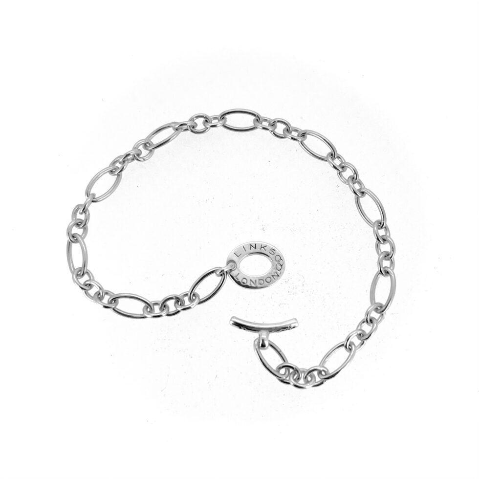 Vintage Links of London Figaro chain toggle bracelet