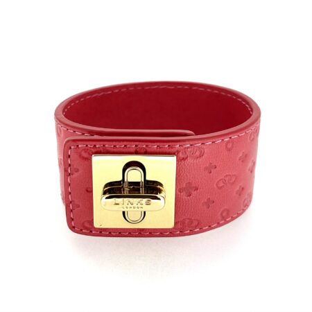 Gold plated toggle clasp Links London leather cuff close up