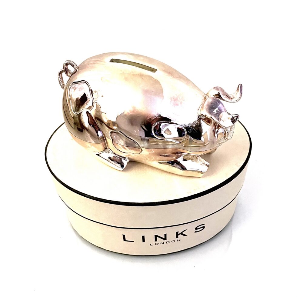 Links London giftware pig money box detail