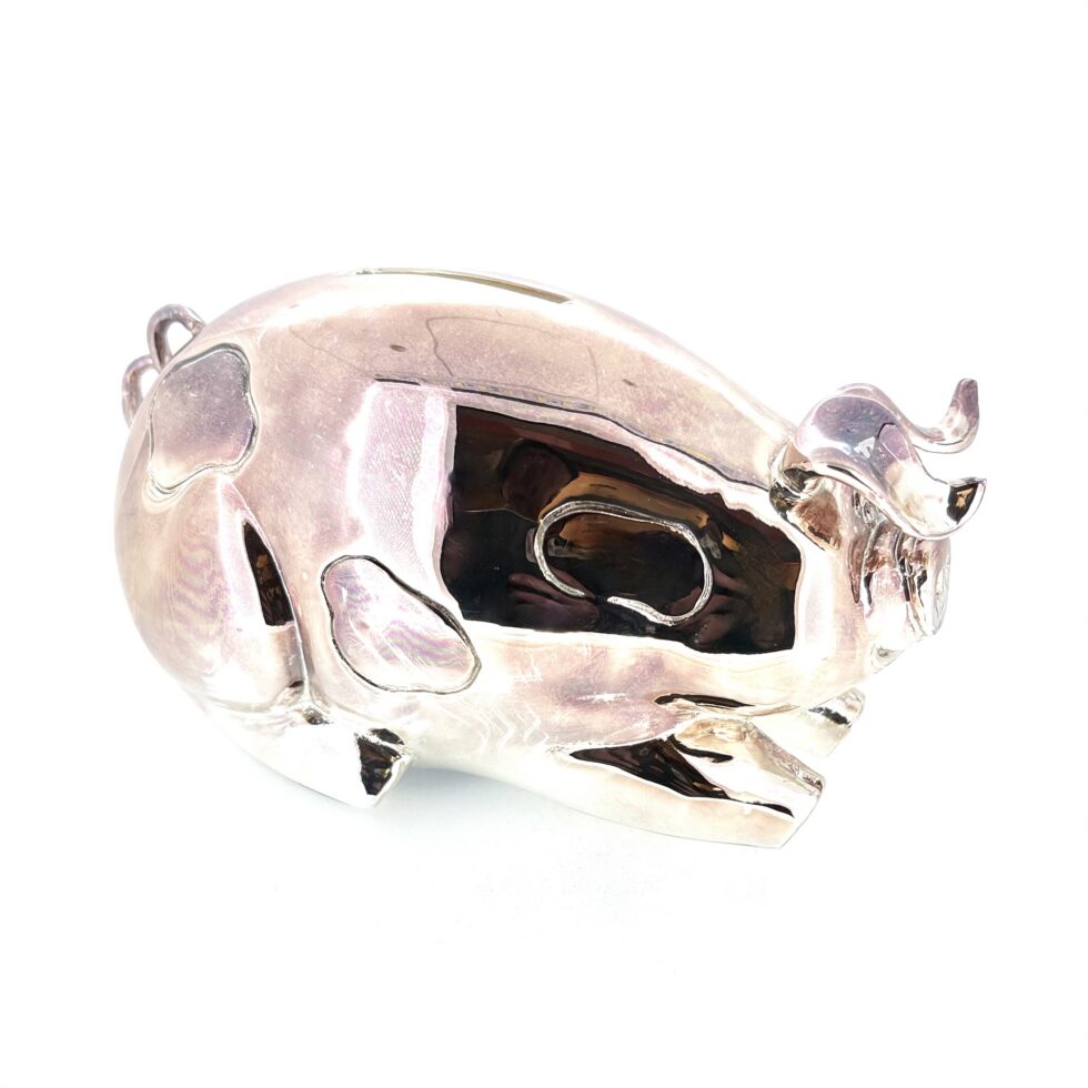 Links of London silver plated piggy bank front view